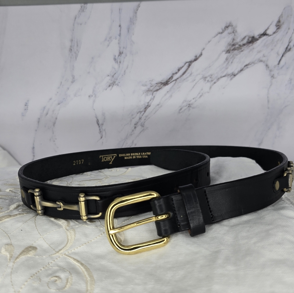 Tory Black Leather Belt